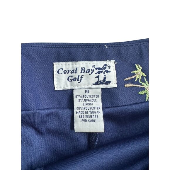 CORAL BAY GOLF Women's Blue Embroidered Skort Size 16 - Picture 5 of 7